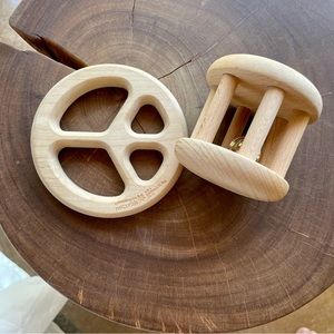 Montessori rattle and teether wooden